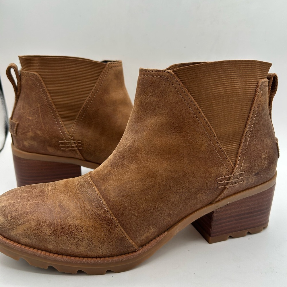 Sorel Women's Size 8 Cate Chelsea Bootie Waterproof Leather Brown Rain Boot - Picture 8 of 10